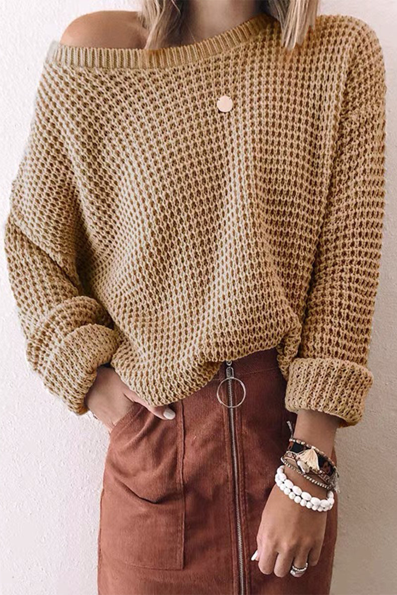 Fashion Casual Solid Patchwork O Neck Tops(7 colors)