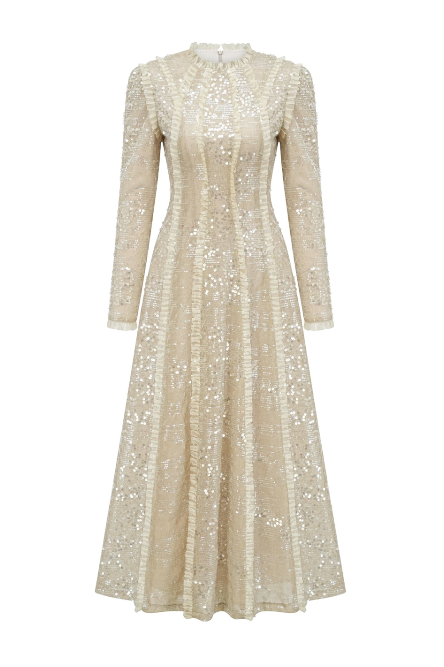 Odelette Apricot Sequin Maxi Dress