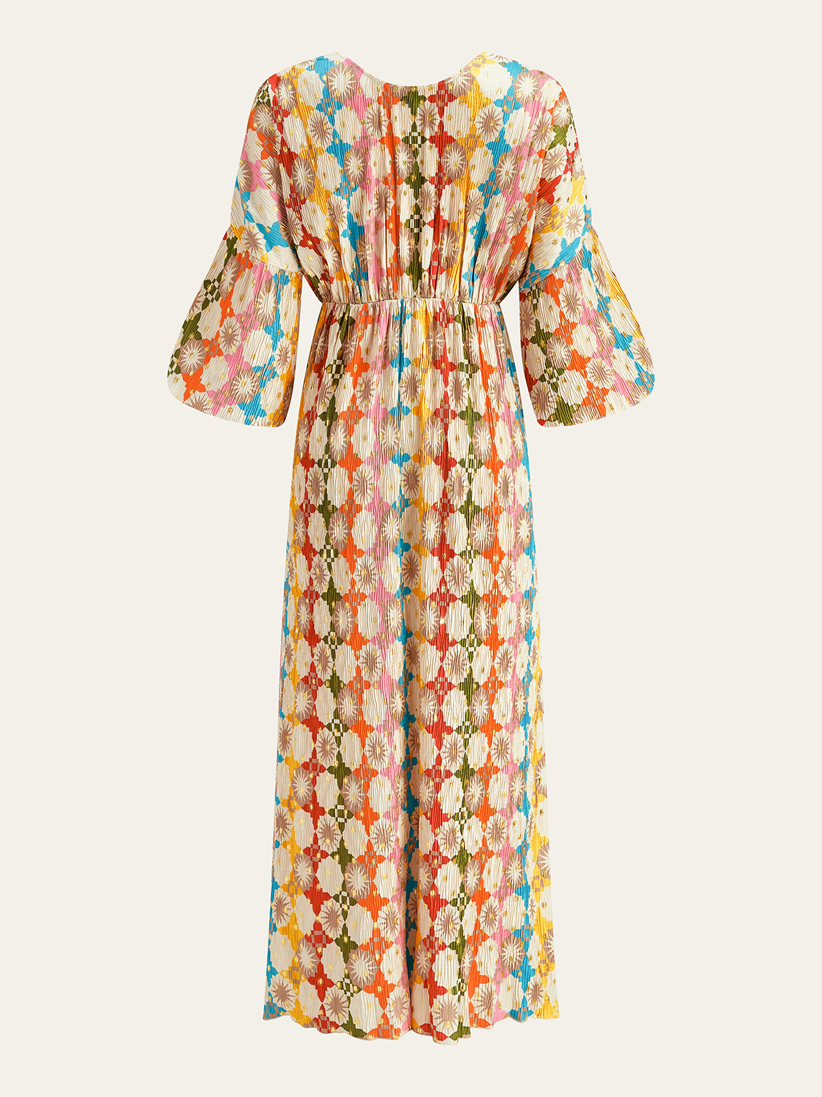 Jacquard Print V-Neck Dress