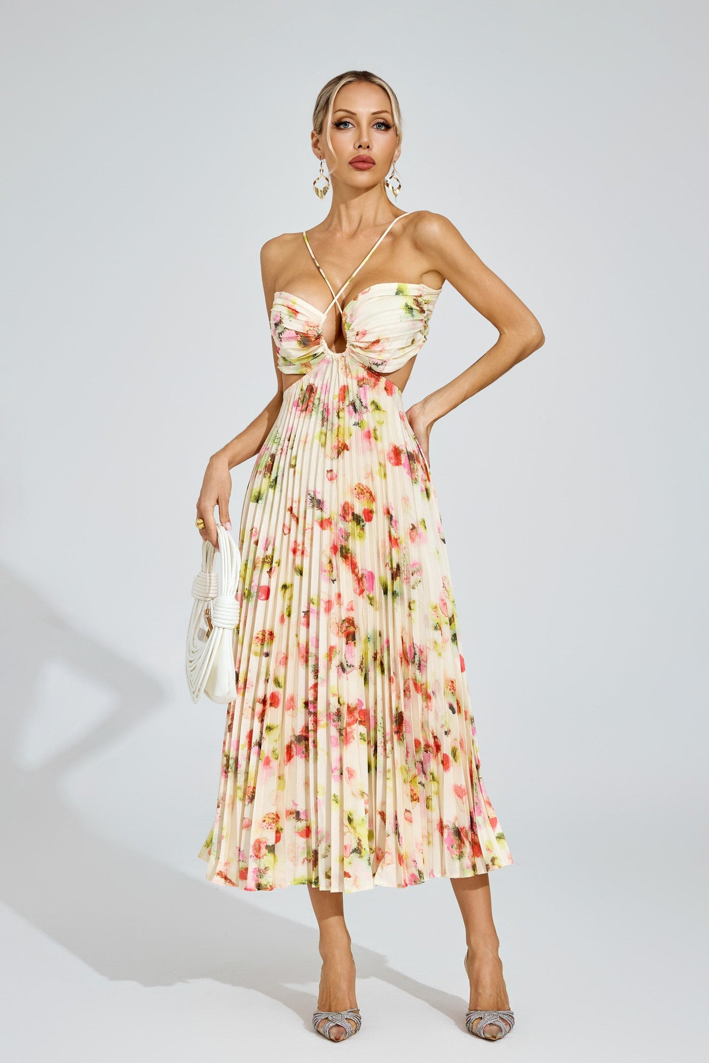 Graham Floral Pleated Maxi Dress