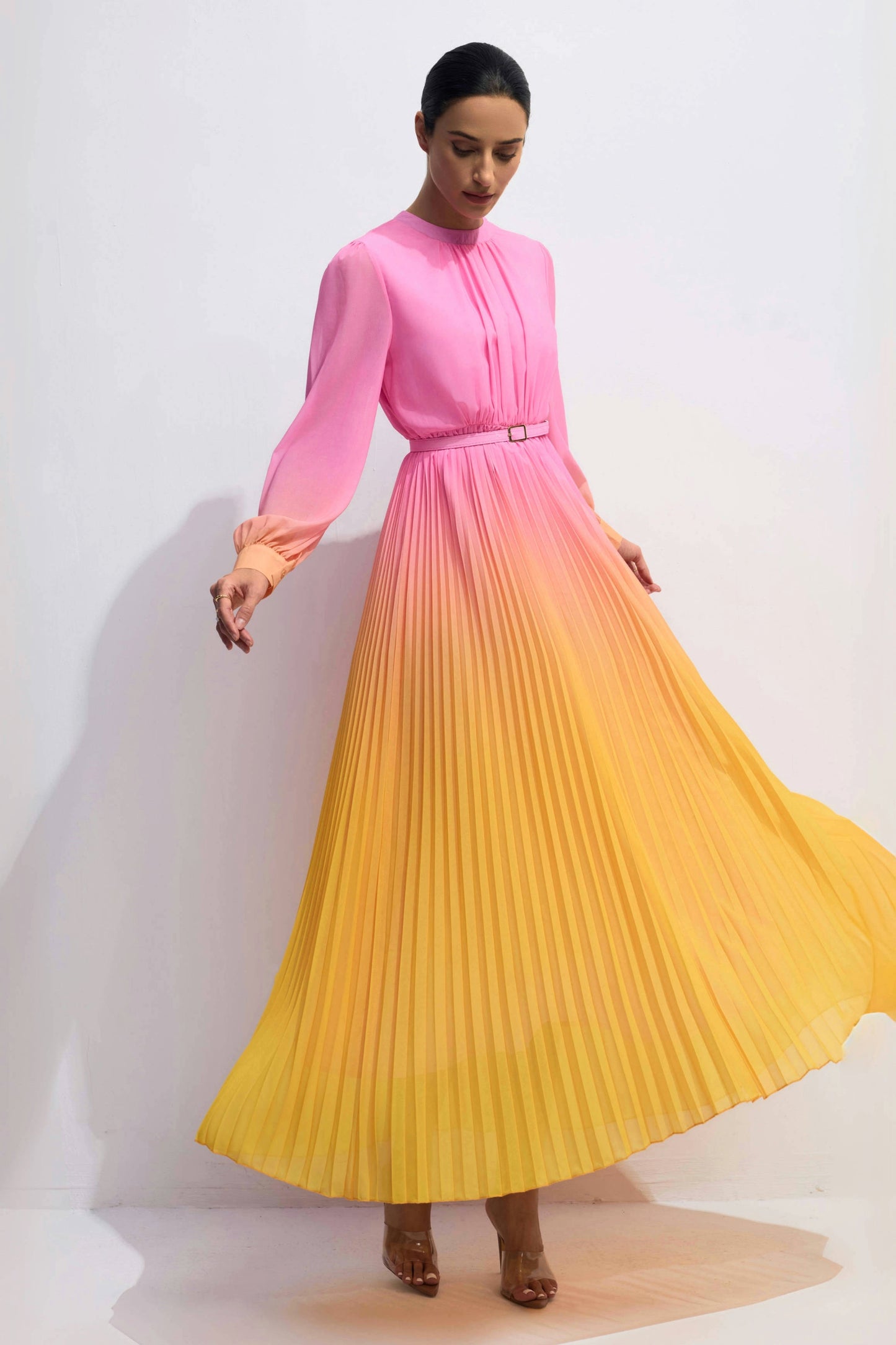 Sandra Long Sleeve Gradient Maxi Dress