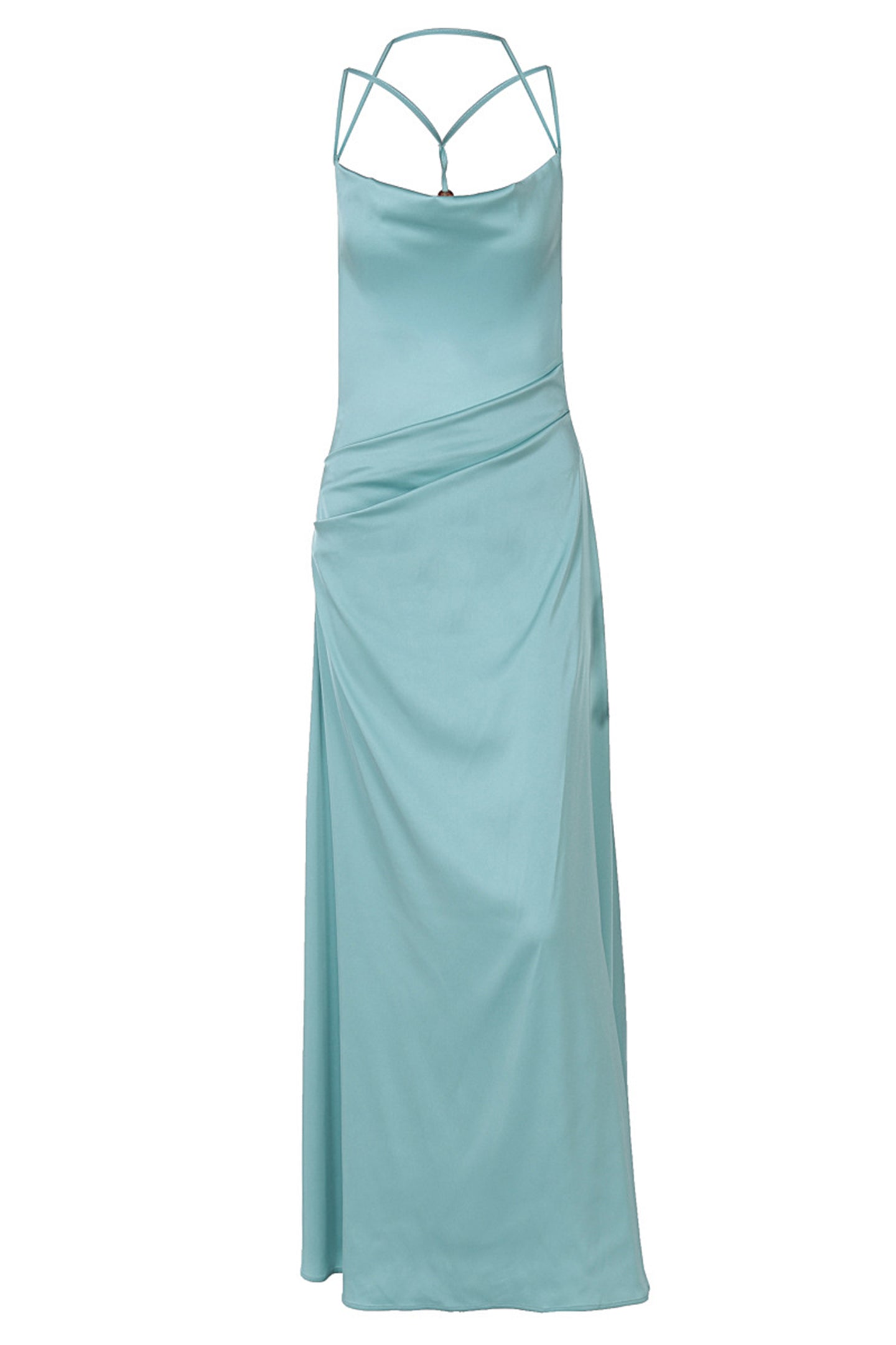Virginia Cowl Neck Backless Satin Maxi Dress