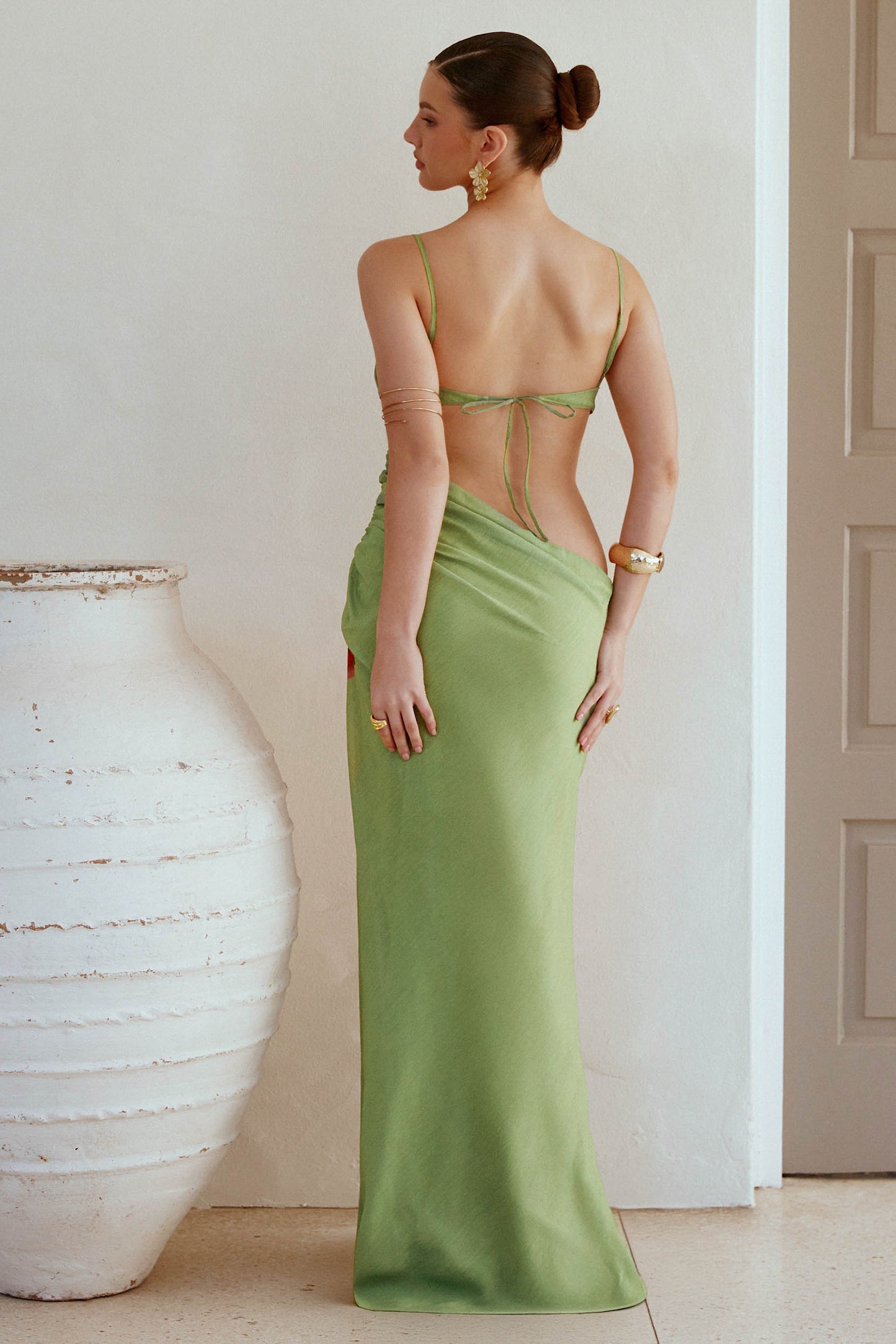 Jersey Floral Metal Decorations Maxi Dress