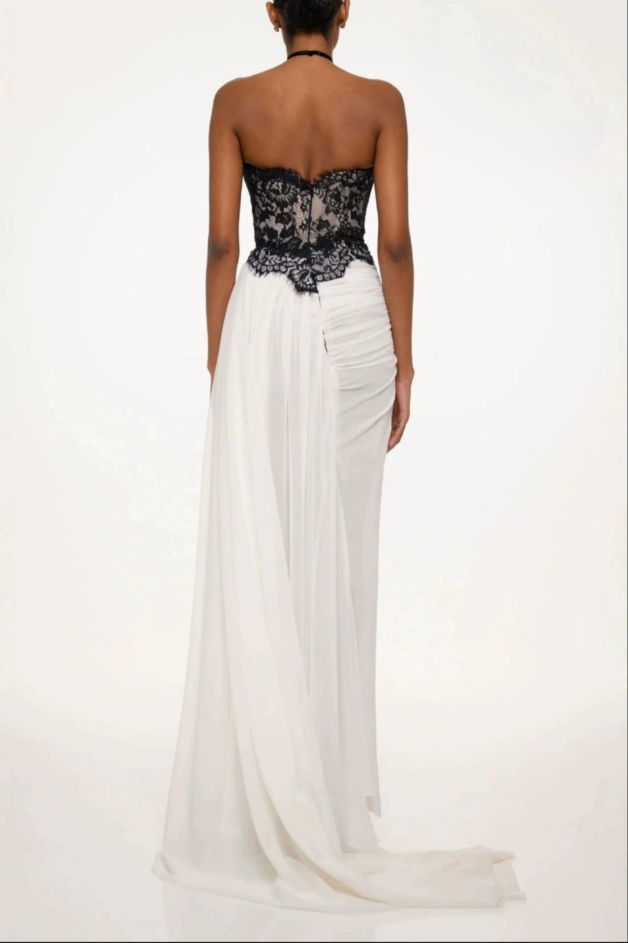 Mesh Splicing Lace Contrast Color See-Through Maxi Dress