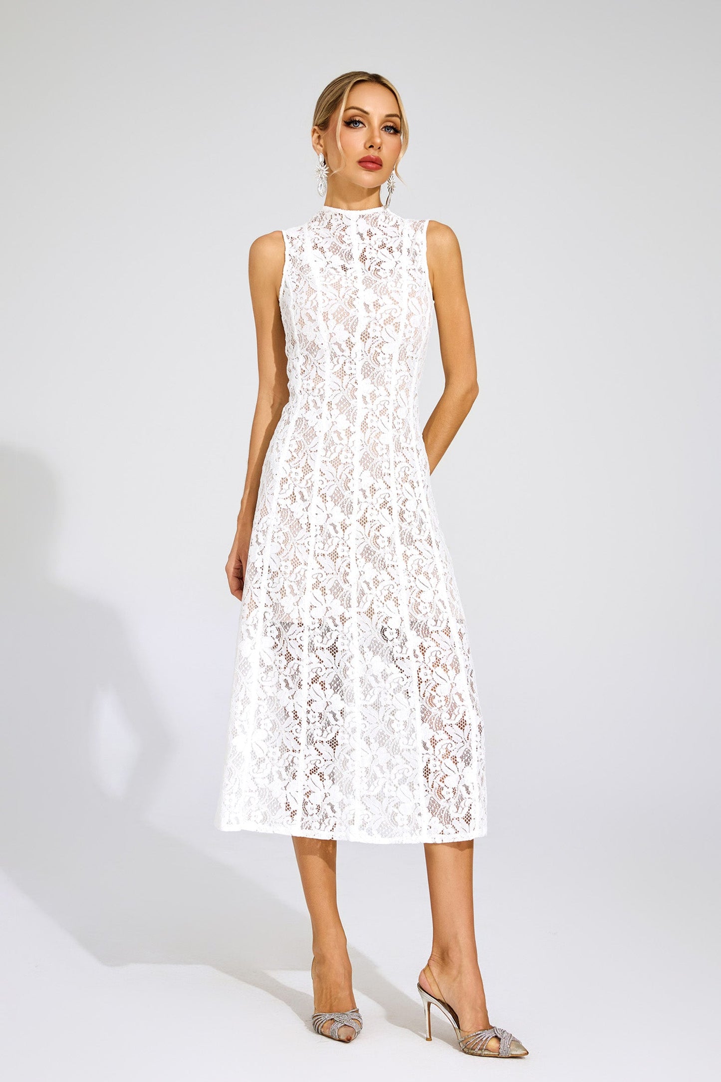 Tomlinson White Cut Out Sleeveless Dress