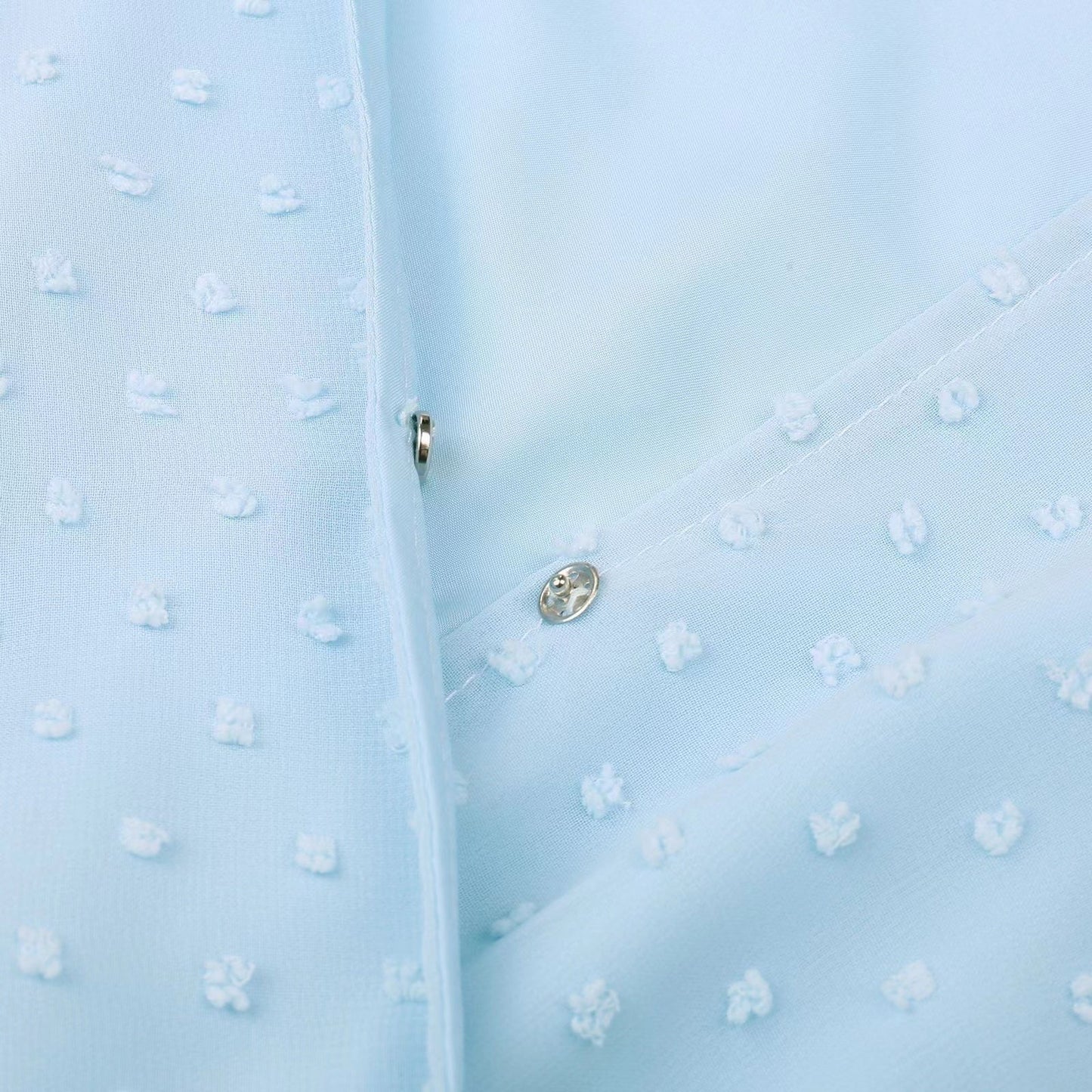 Lace polka-dot chiffon mini dress