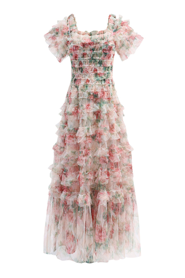 Nola Ruched Floral Maxi Dress