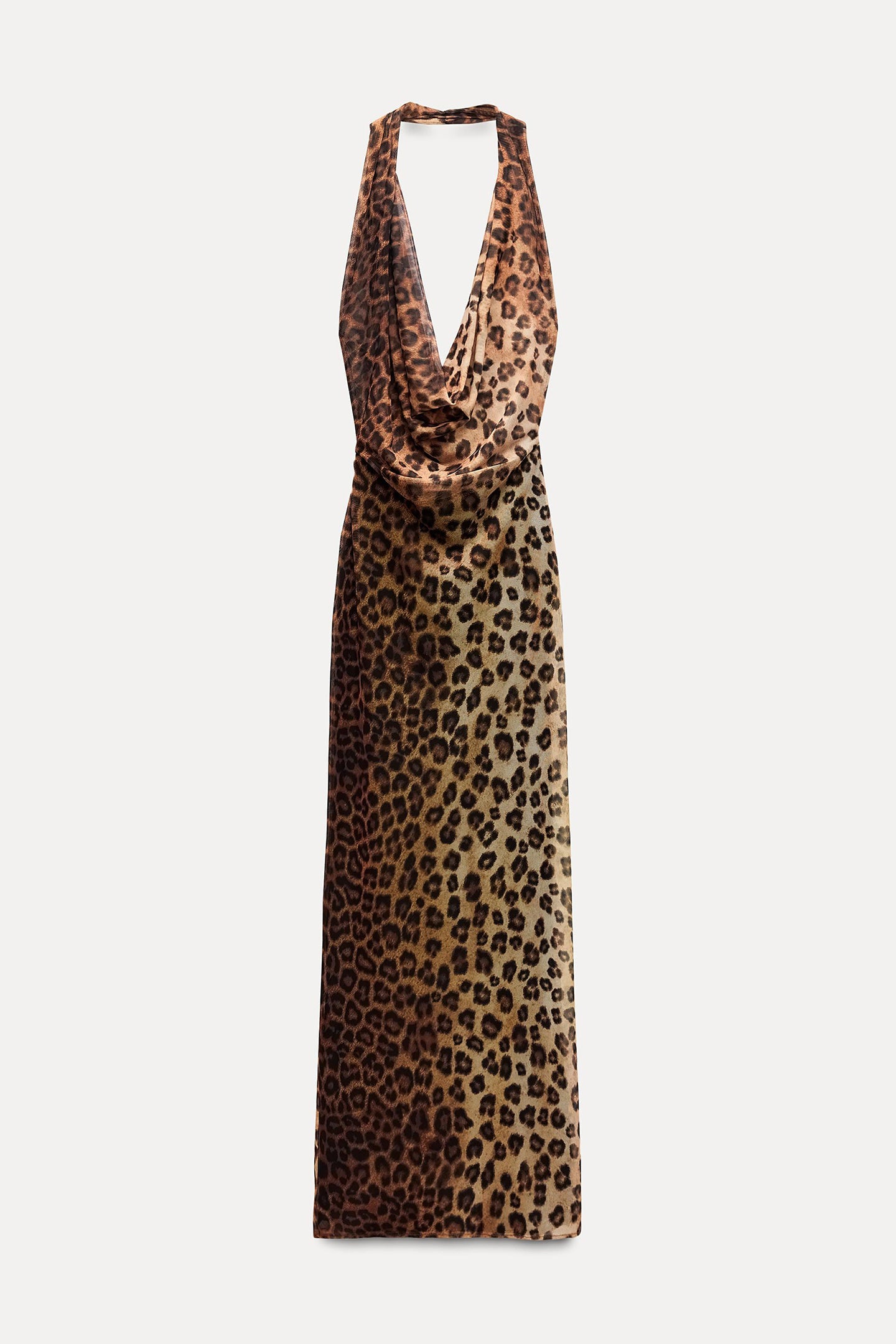 Marina Leopard Print Halter Maxi Dress