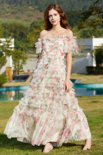 Nola Ruched Floral Maxi Dress