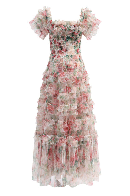 Nola Ruched Floral Maxi Dress