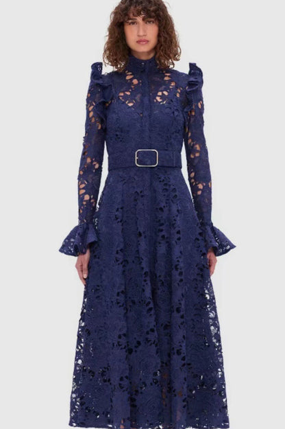 Aliyah Lace Butterfly Sleeve Midi Dress