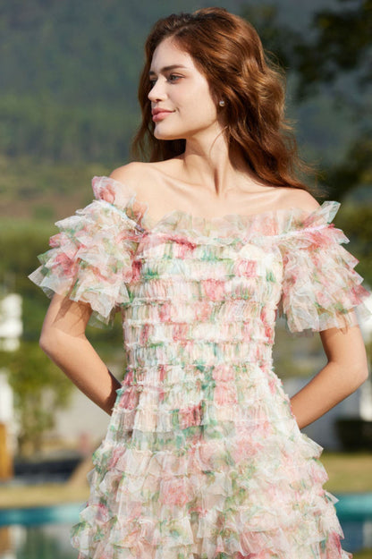 Nola Ruched Floral Maxi Dress