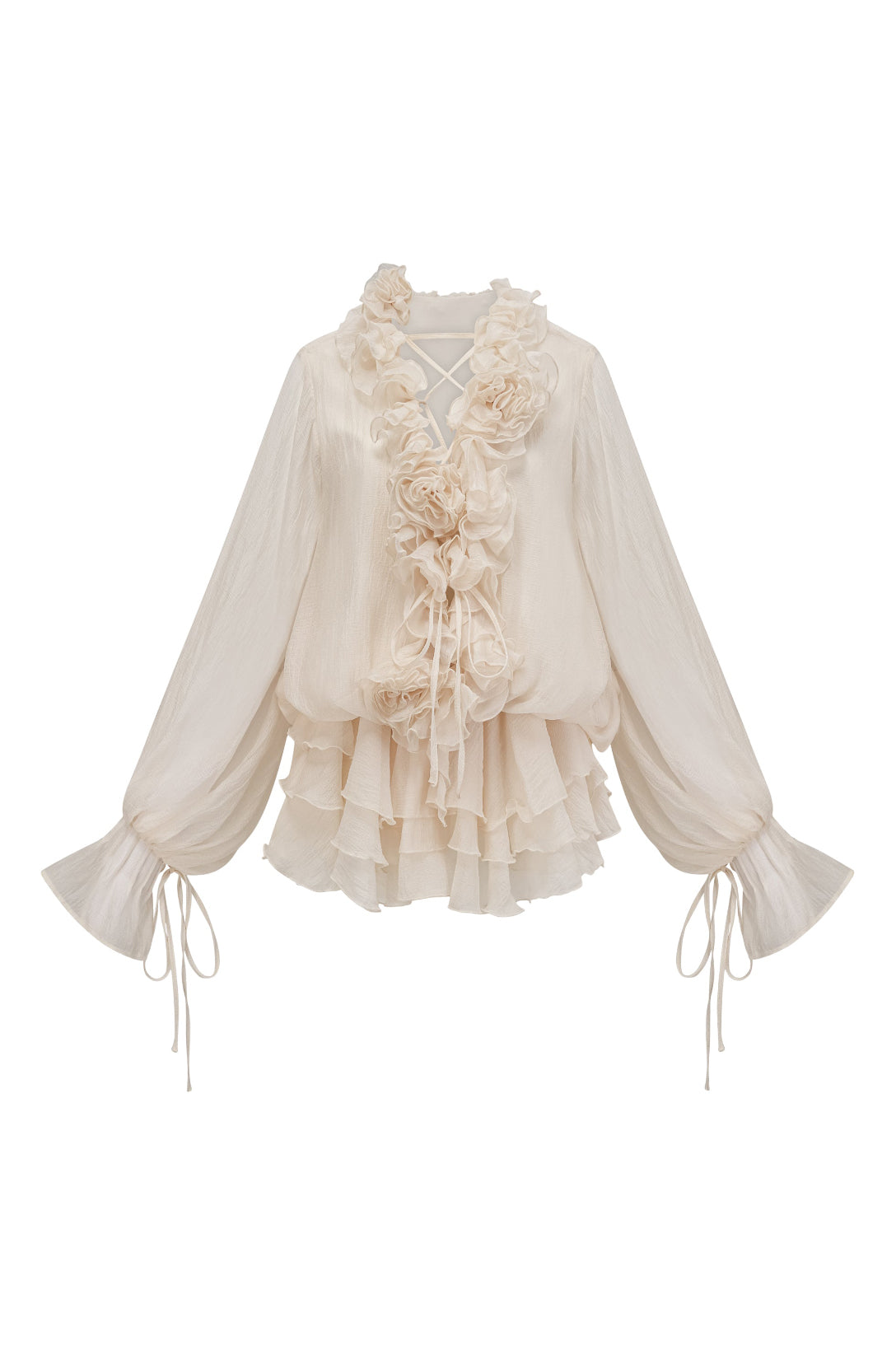 Olive Puff Sleeve Tiered Mini Dress