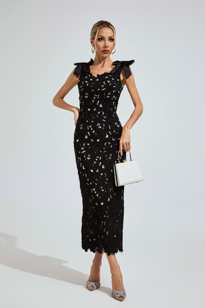 Irwin Ture Black Corset Maxi Dress