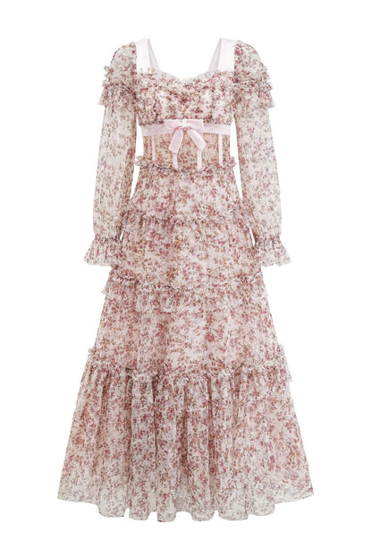 Wilde Pink Floral Long Sleeve Dress