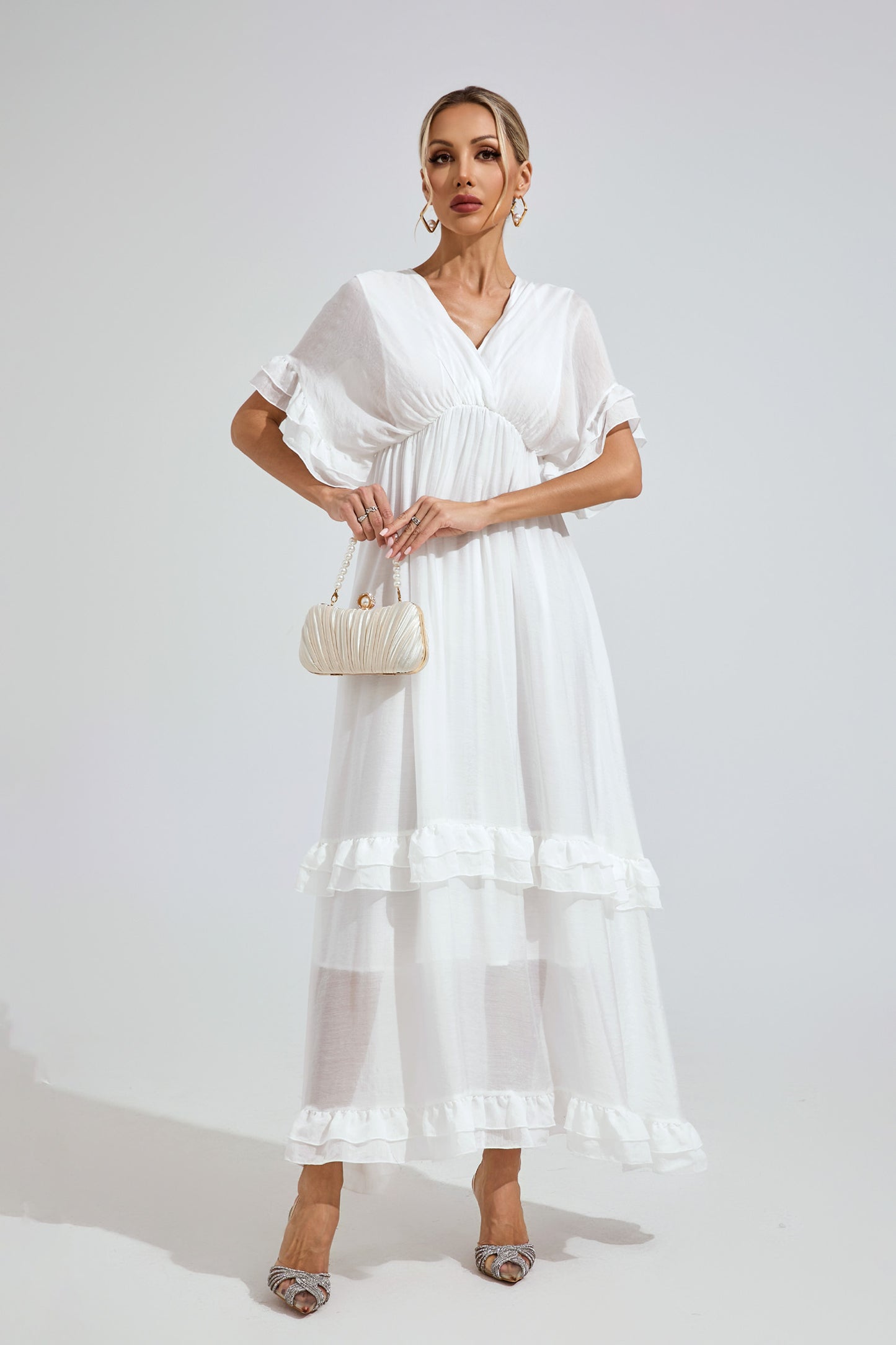 Axton White A-line Skater Dress