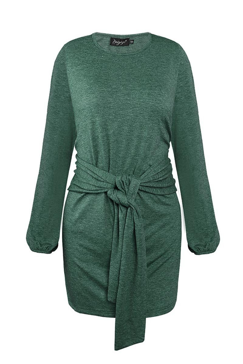 New Mini Dress With Belt(3 Colors)