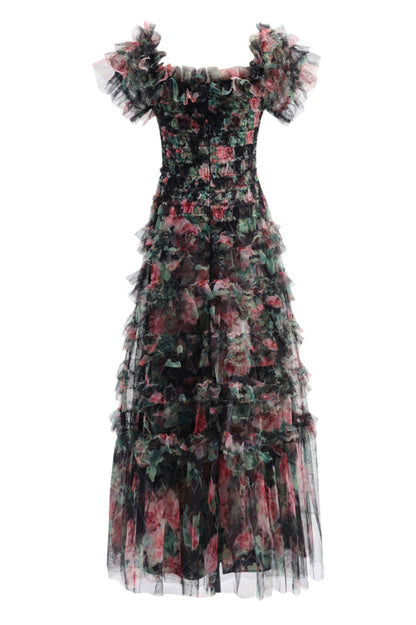 Nola Ruched Floral Maxi Dress