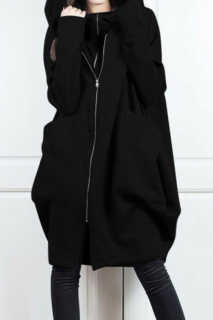 Casual Solid Pocket Zipper Hooded Collar Outerwear(8 Colors)
