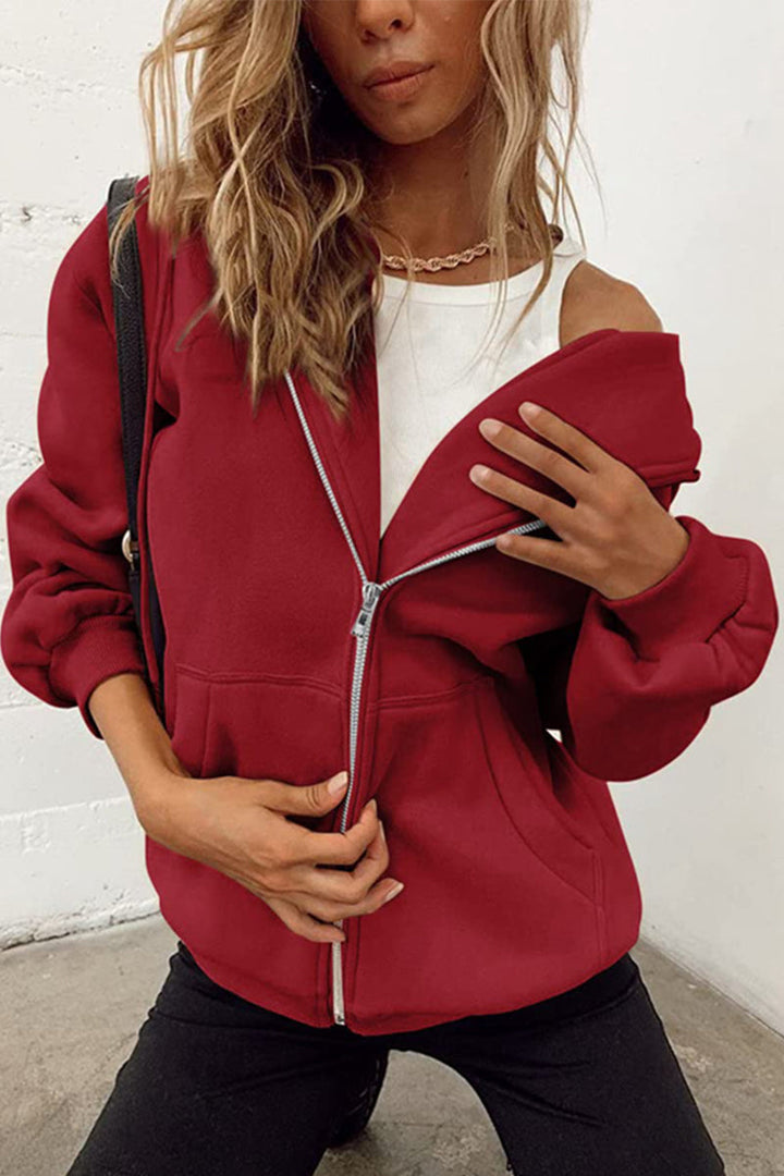 Casual Sportswear Solid Pocket Hooded Collar Outerwear