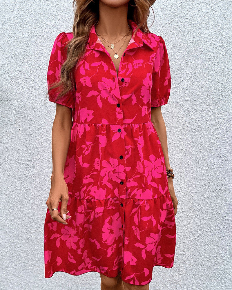 Floral printshort sleeve dress
