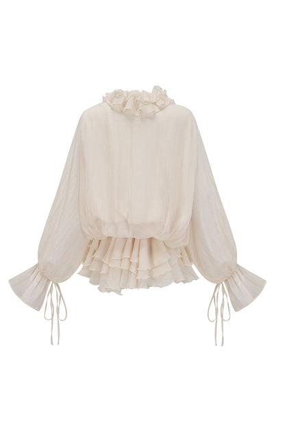 Olive Puff Sleeve Tiered Mini Dress