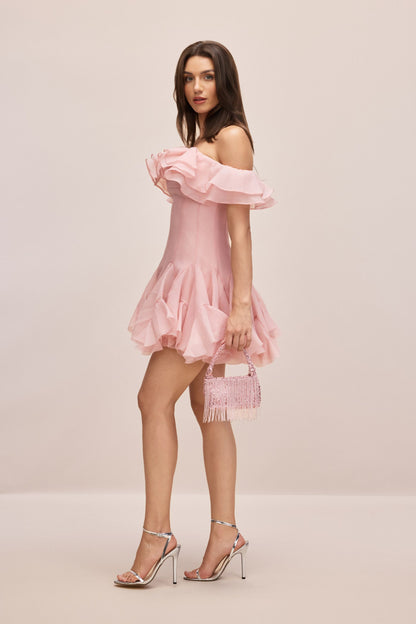 Vita Off Shoulder Ruffle Mini Dress