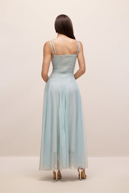 Agatha Crystal Embellished Tulle Maxi Dress