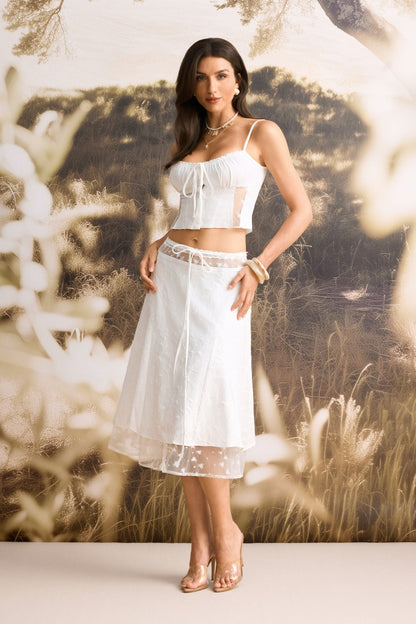 Brina Spaghetti Strap Lace Corset & Midi Skirt Set