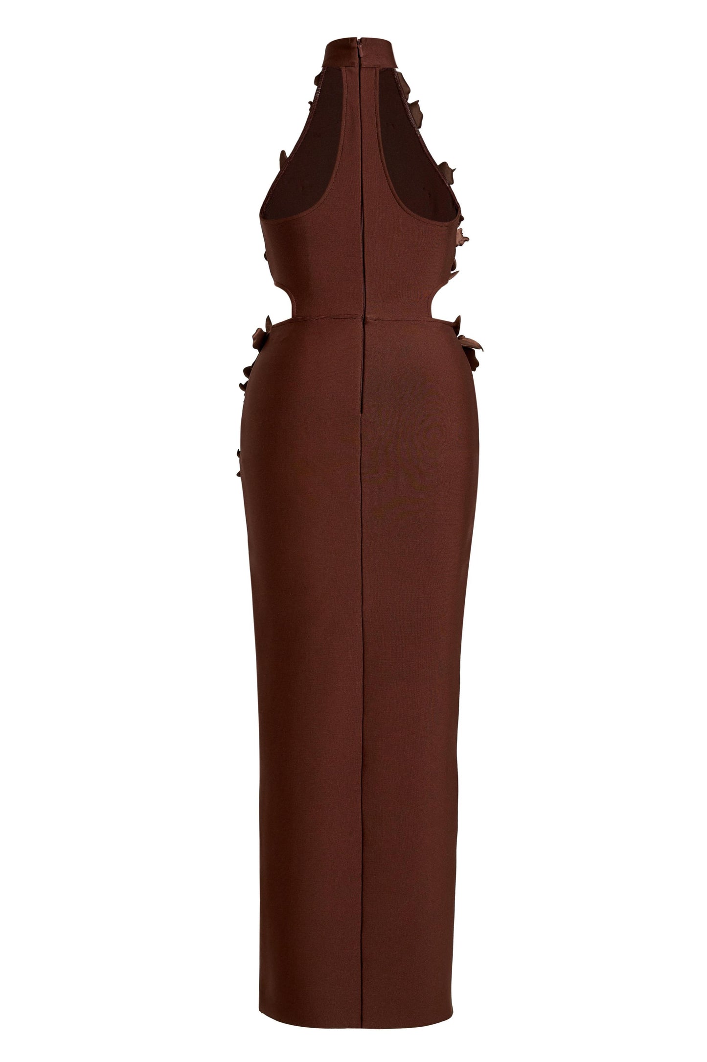 Bandage Halter Neck 3D Flower Maxi Dress