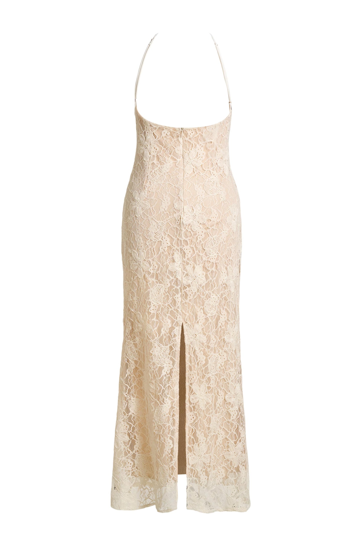 Lace Cut-Out Halter Neck Maxi Dress