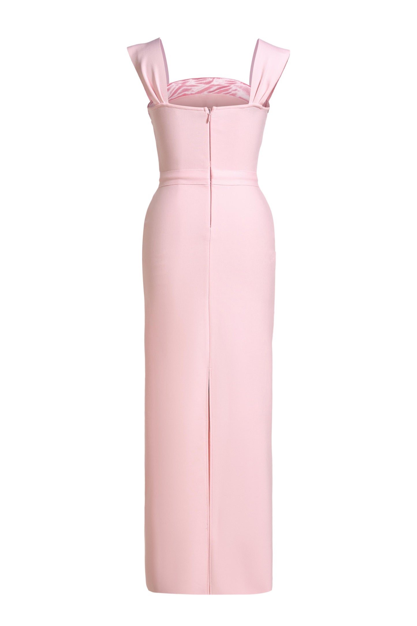 Satin Splicing Bandage Rhinestone Maxi Dress