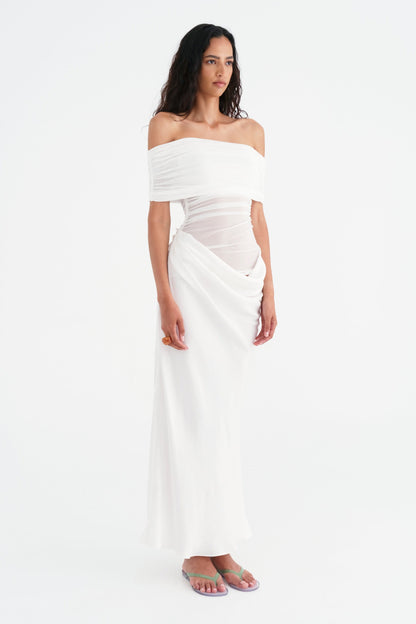 Leona Off Shoulder Sheer Maxi Dress