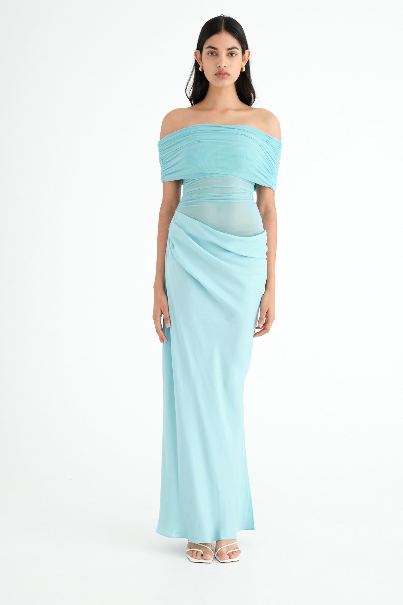 Leona Off Shoulder Sheer Maxi Dress
