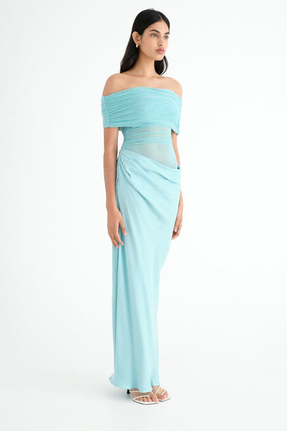Leona Off Shoulder Sheer Maxi Dress