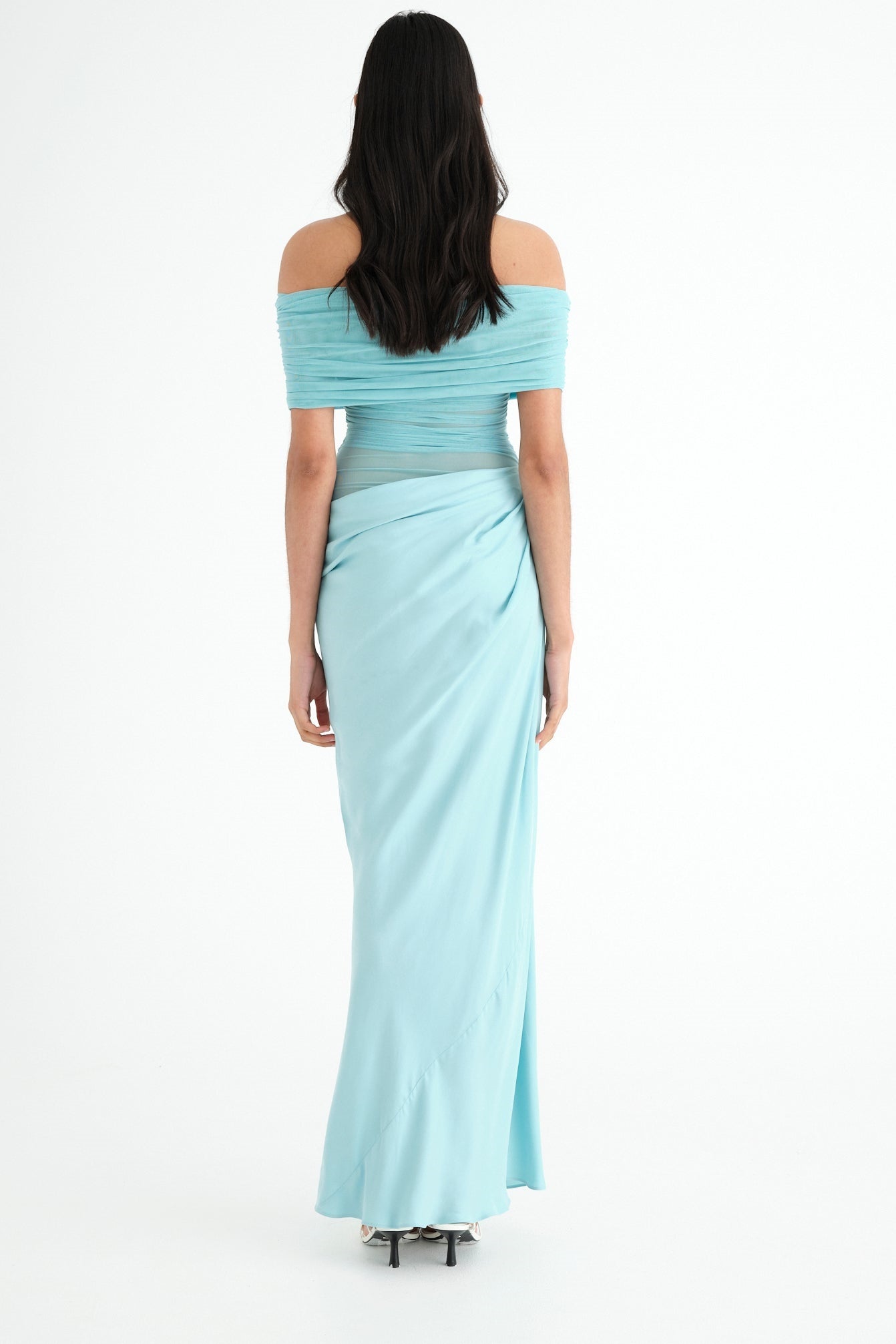 Leona Off Shoulder Sheer Maxi Dress