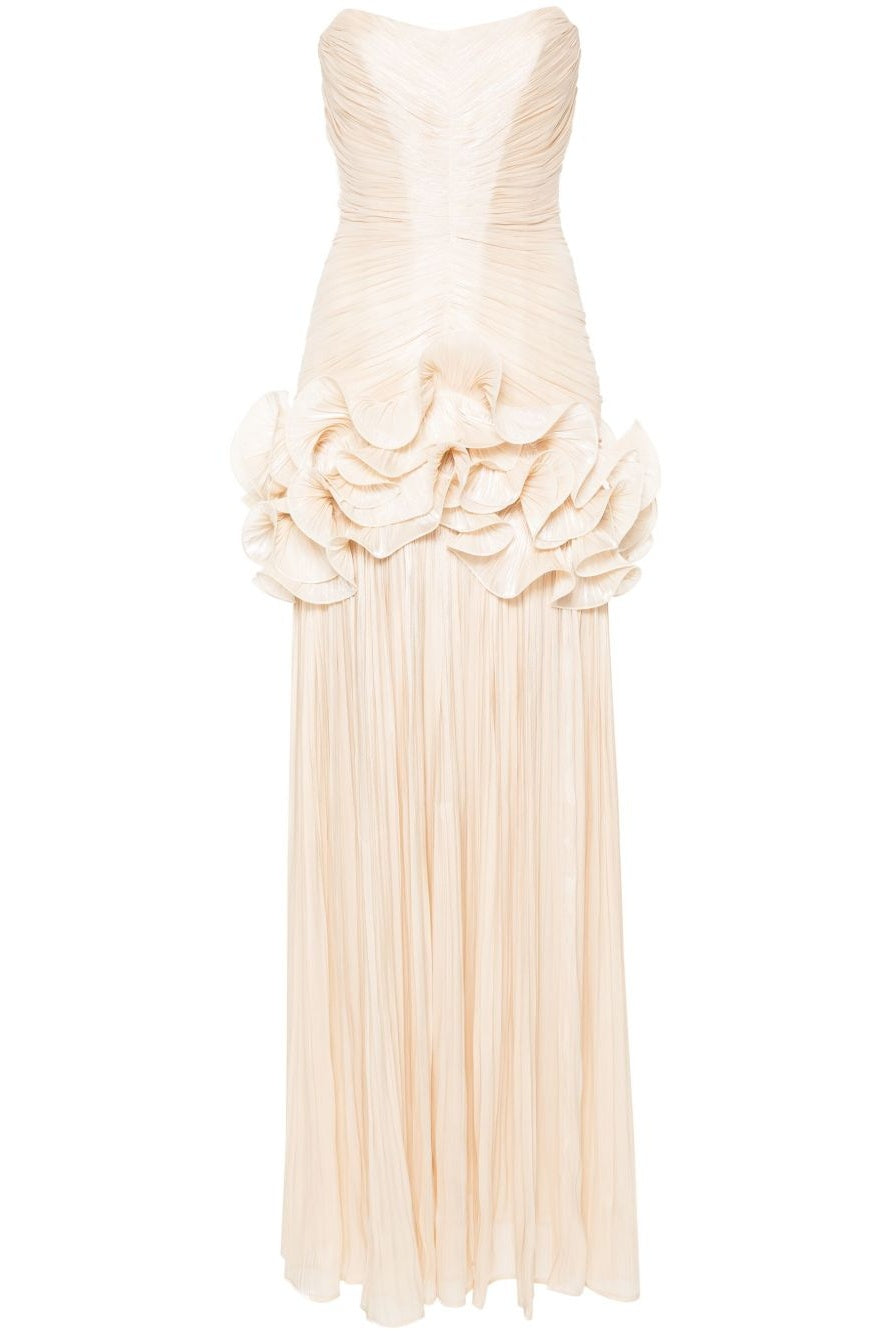 Chloe Strapless Ruffle Maxi Dress