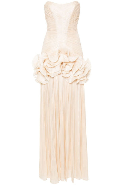 Chloe Strapless Ruffle Maxi Dress
