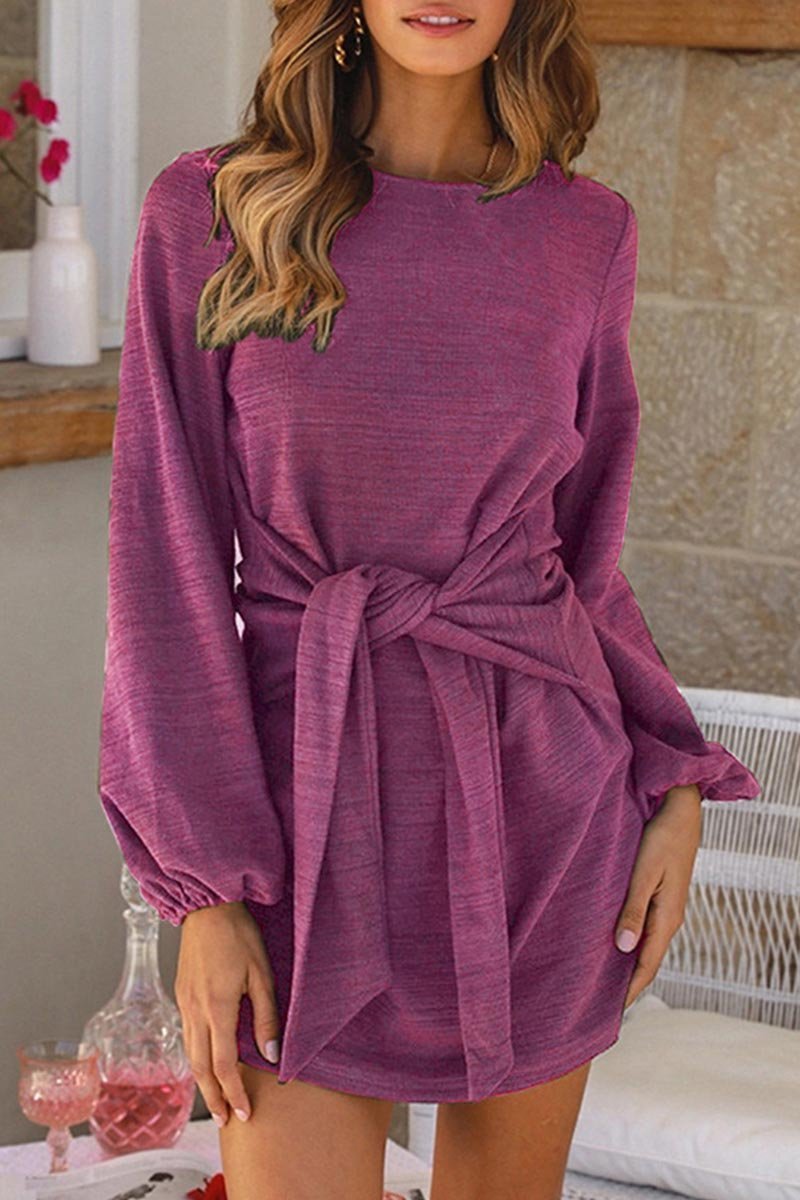 New Mini Dress With Belt(3 Colors)