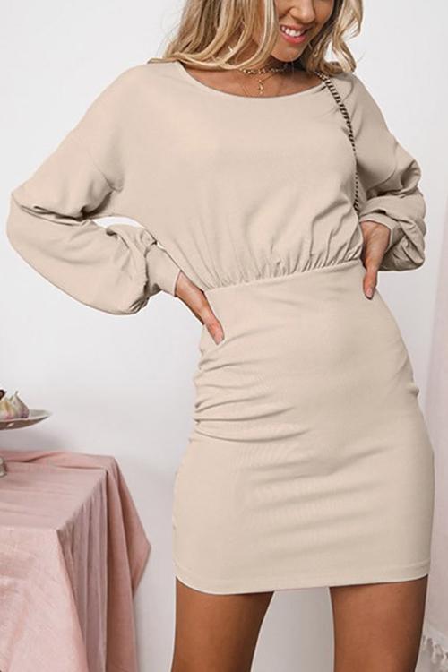 Hubble-bubble Sleeves Mini Dress