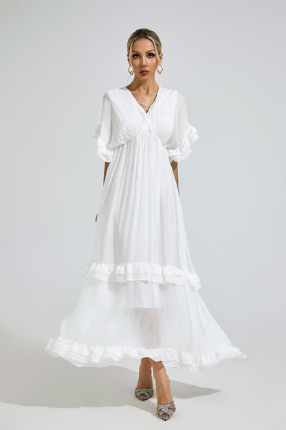 Axton White A-line Skater Dress