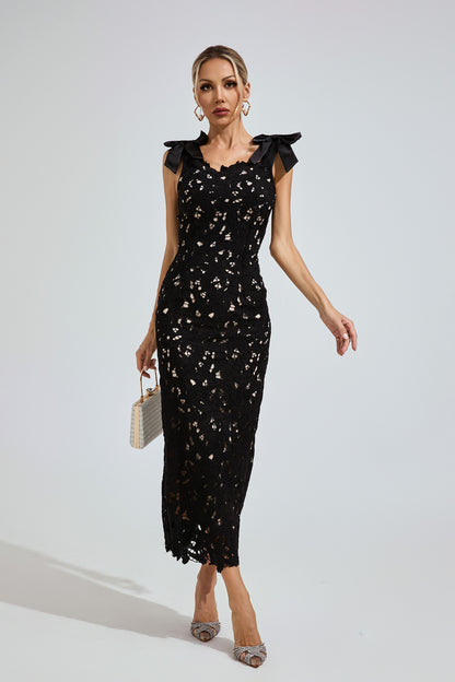 Irwin Ture Black Corset Maxi Dress