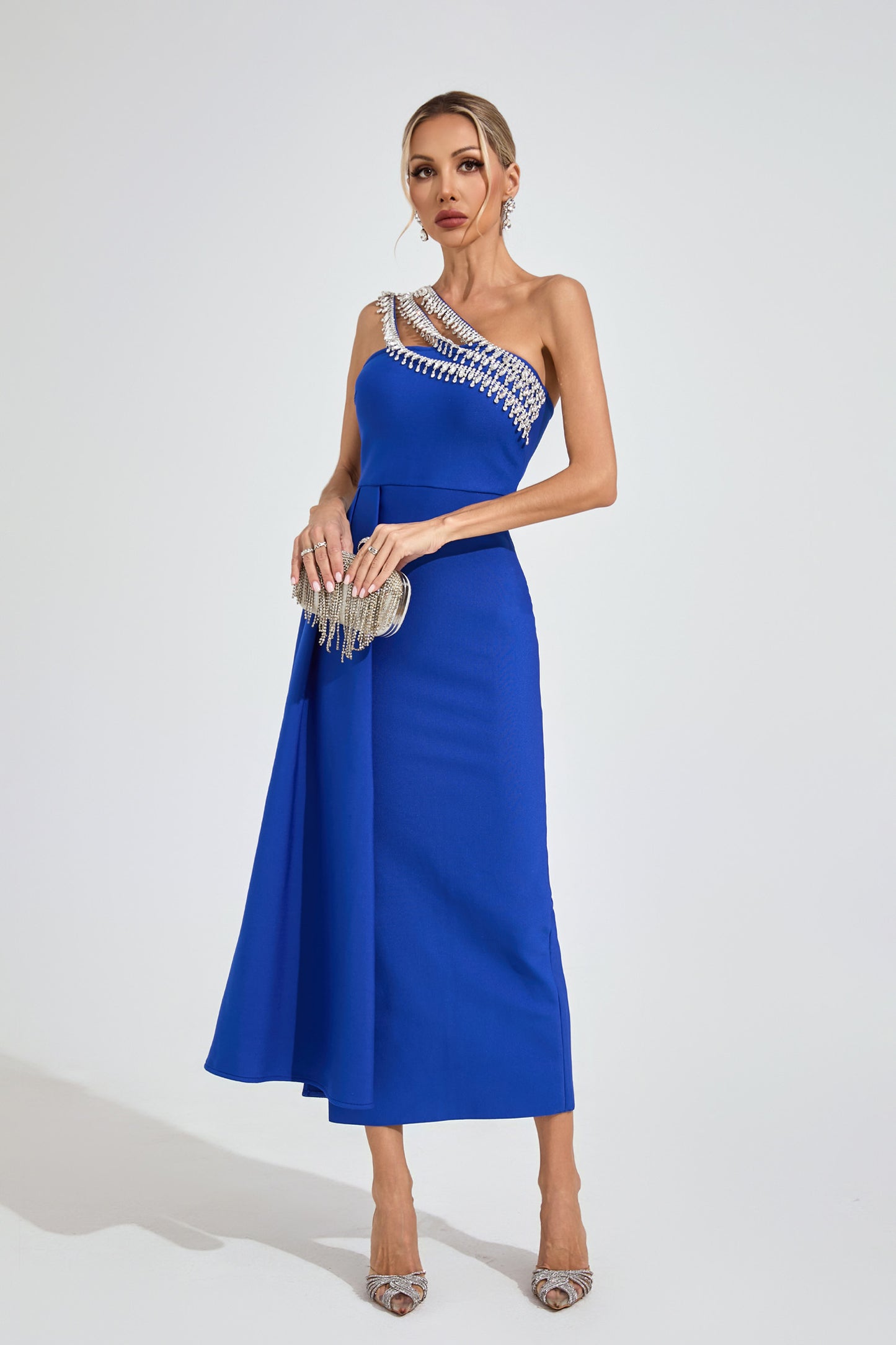 Flo Blue Strapless Diamond Dress