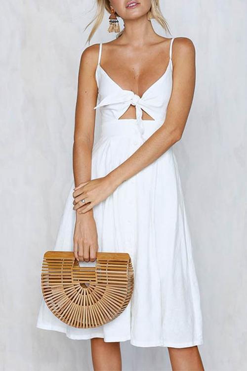 New V-neck Casual High Waist Slim Dress