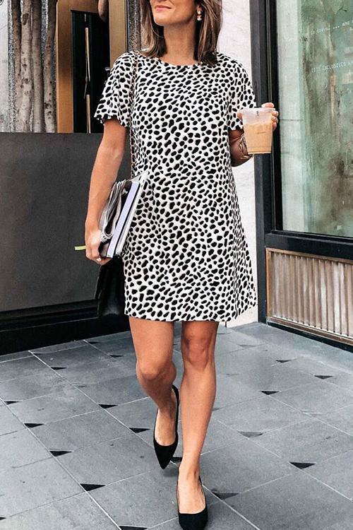 Leopard Printed Mini Dress