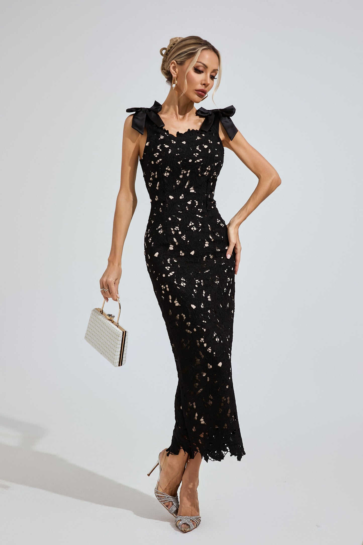 Irwin Ture Black Corset Maxi Dress