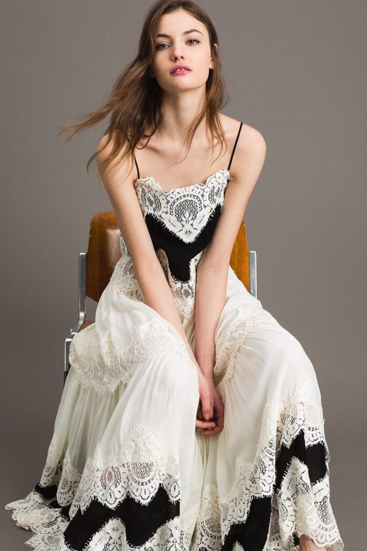 Lillian Embroidered Lace Slip Maxi Dress