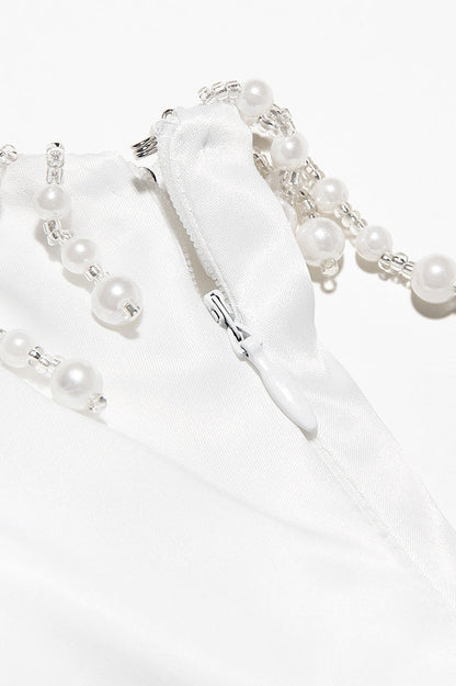 Nalita Vintage Cream Beaded Strapless Dress