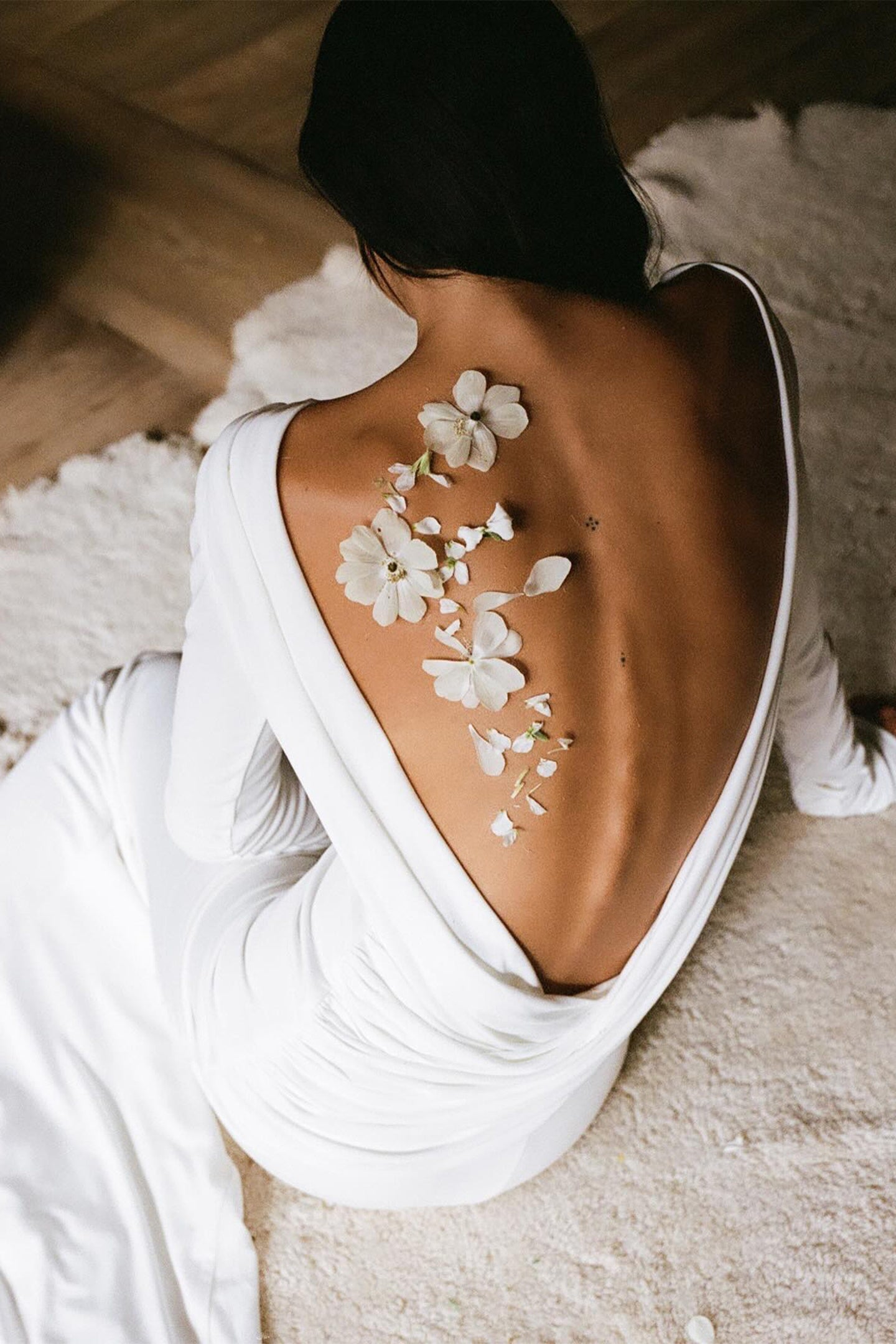 Quintina Plunging Back Long Sleeve Maxi Dress