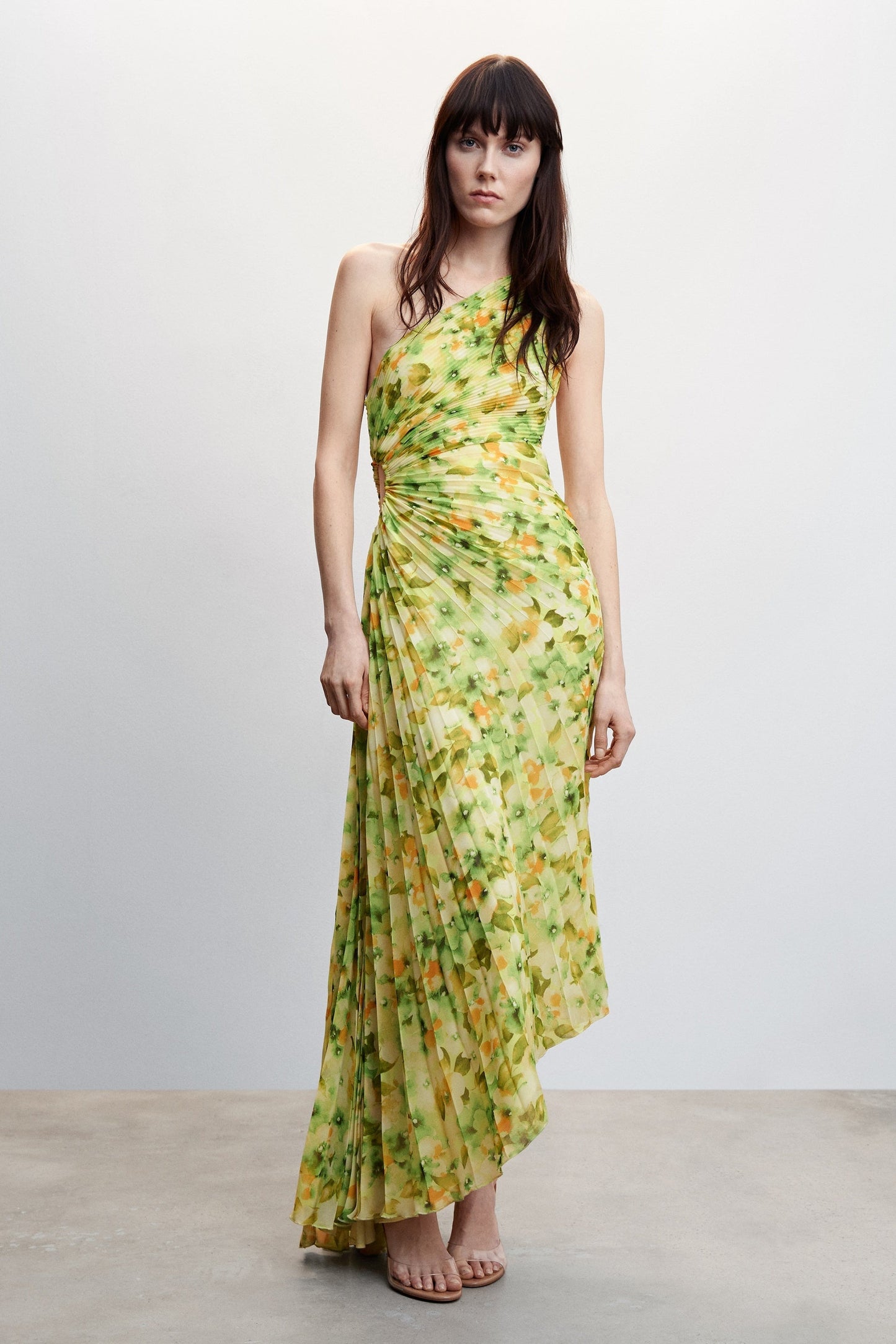 Riva Floral Printed One Shoulder Maxi Dress